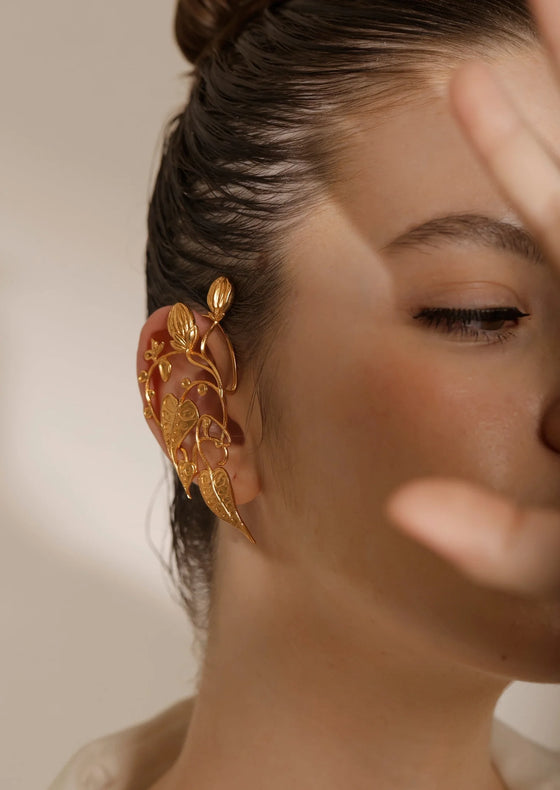 Golden Botanical Earcuffs
