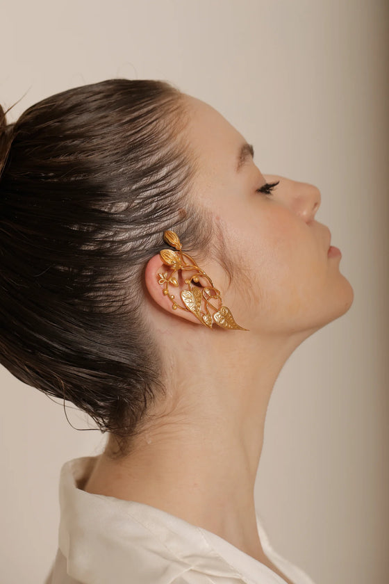 Golden Botanical Earcuffs