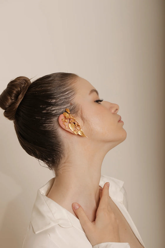 Golden Botanical Earcuffs