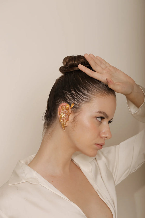 Golden Botanical Earcuffs