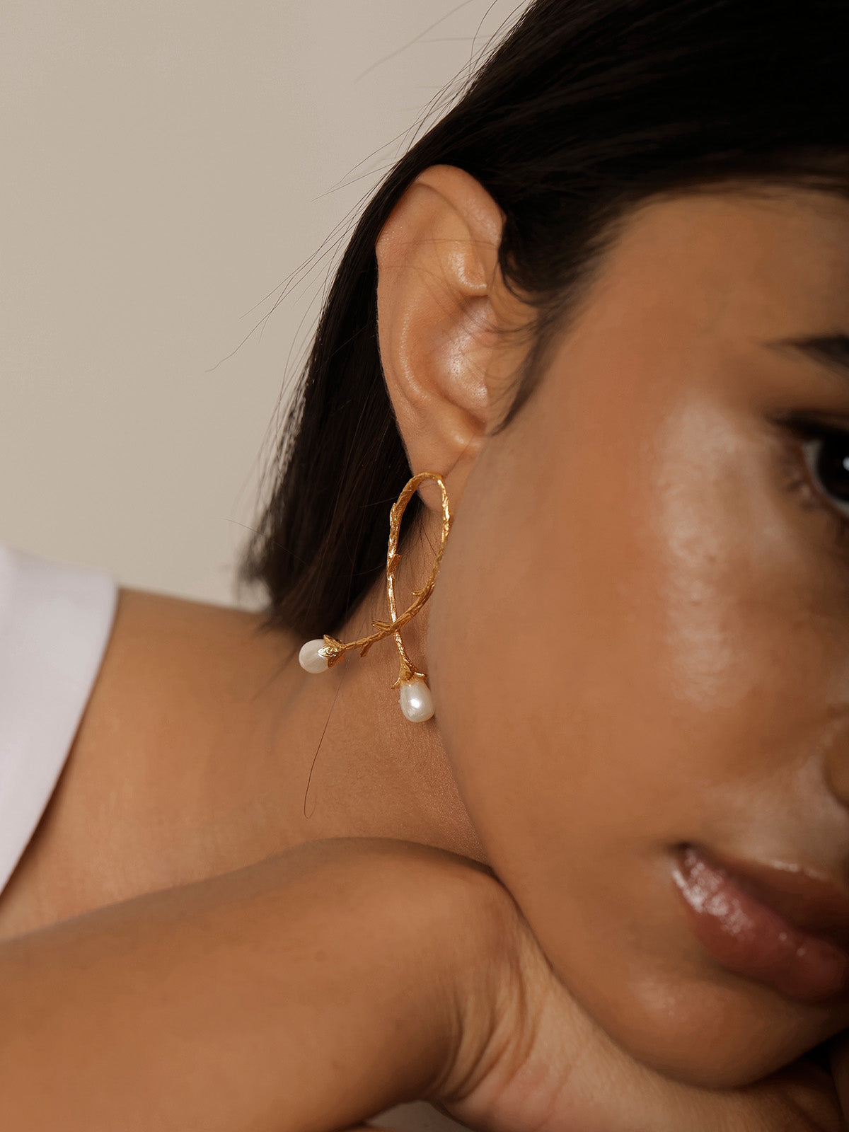Pearl Twig Earrings