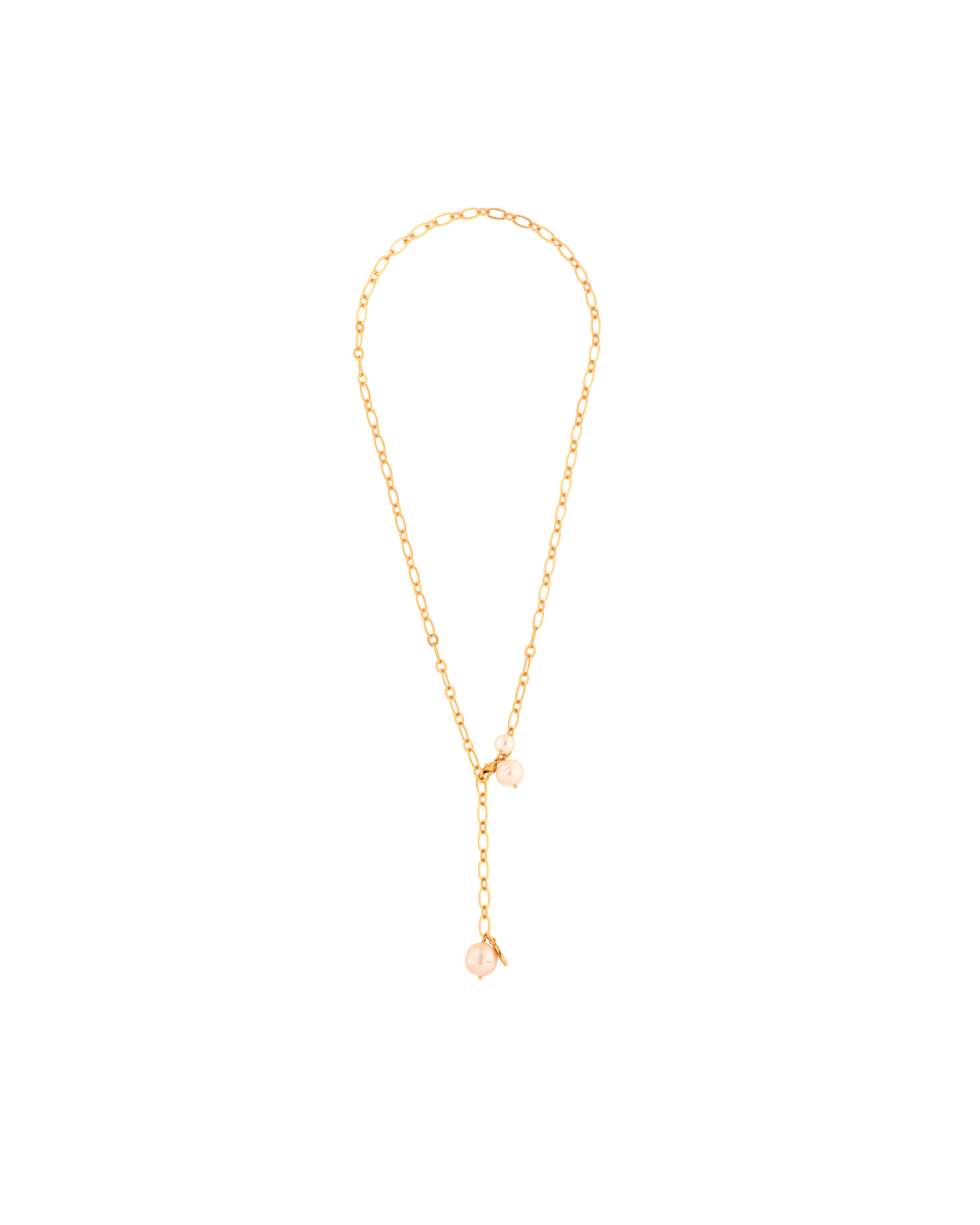 Triple‑Pearl Link Chain Necklace