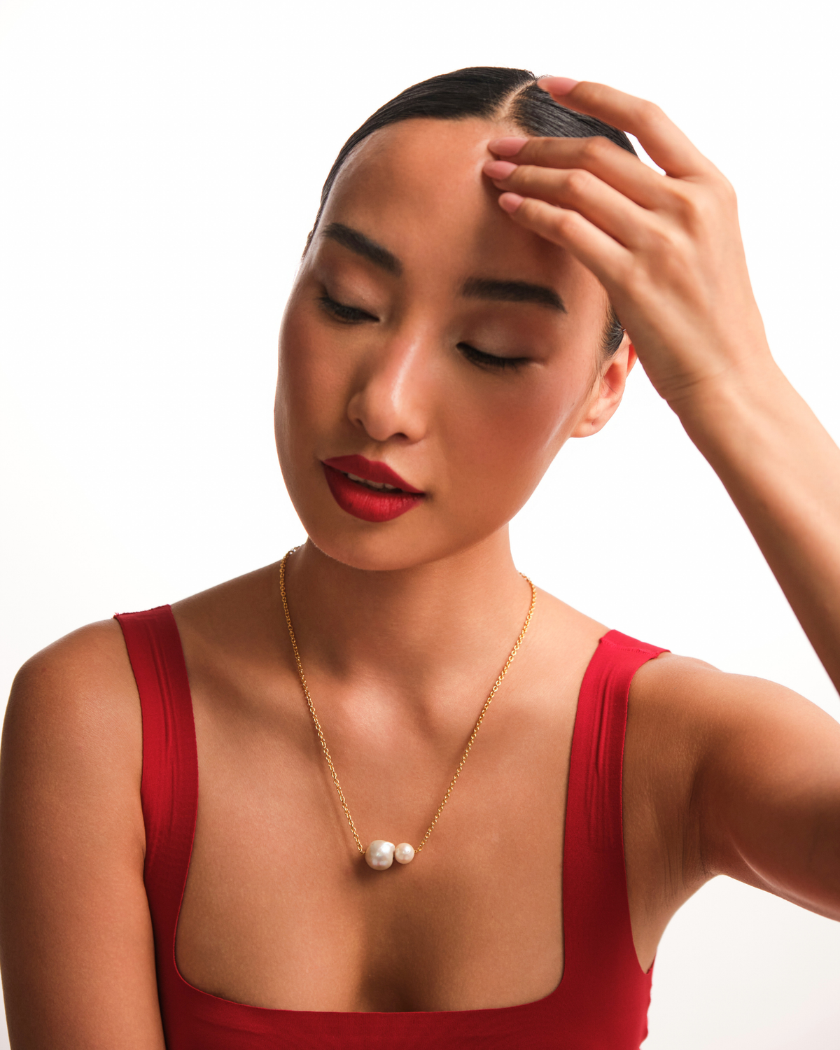 Snowman Style Pearl Necklace