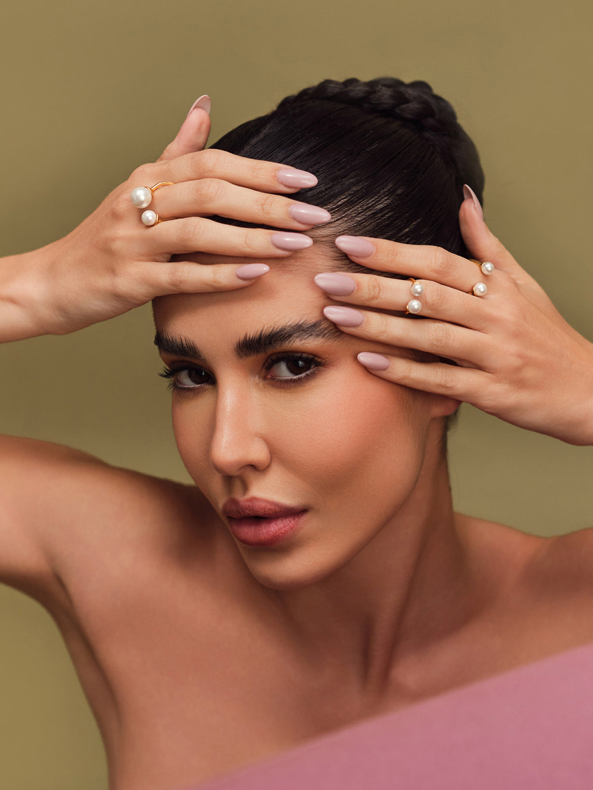 Triplet Pearl Ring Set