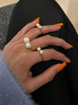 Triplet Pearl Ring Set