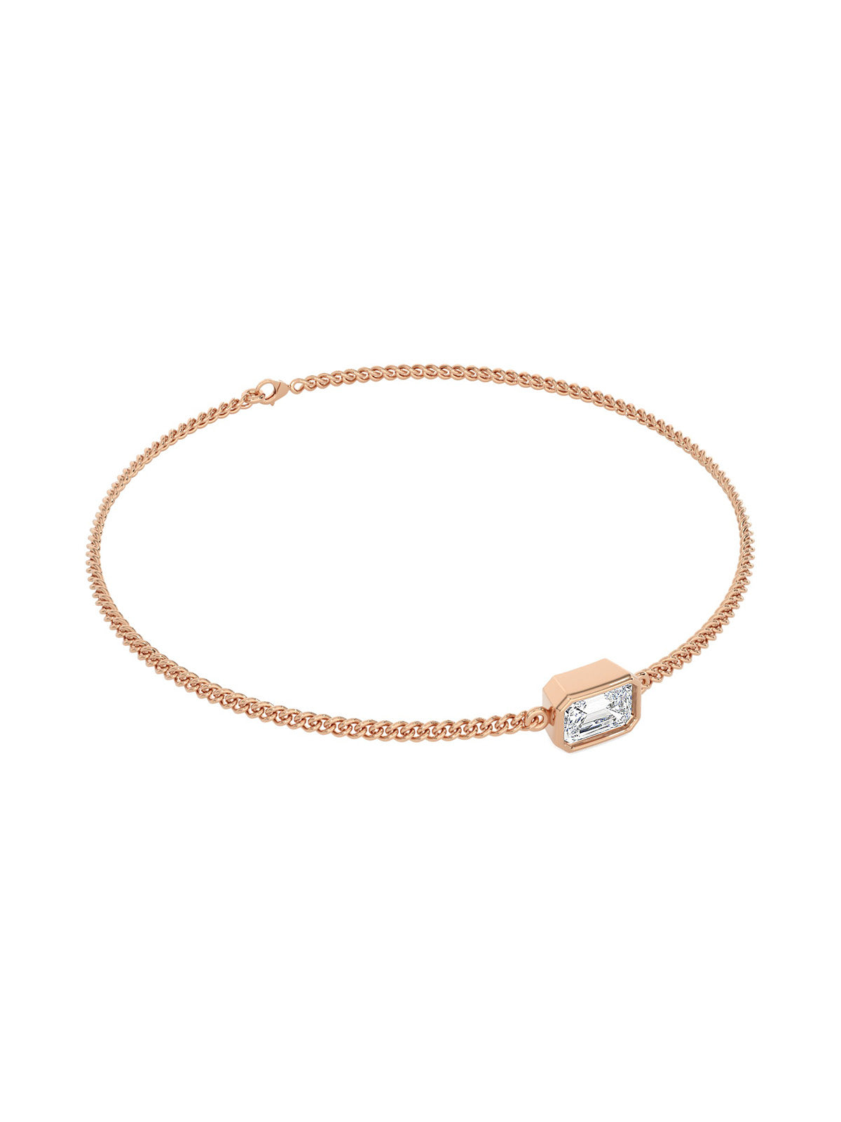 East/West Emerald Unisex Chain Bracelet