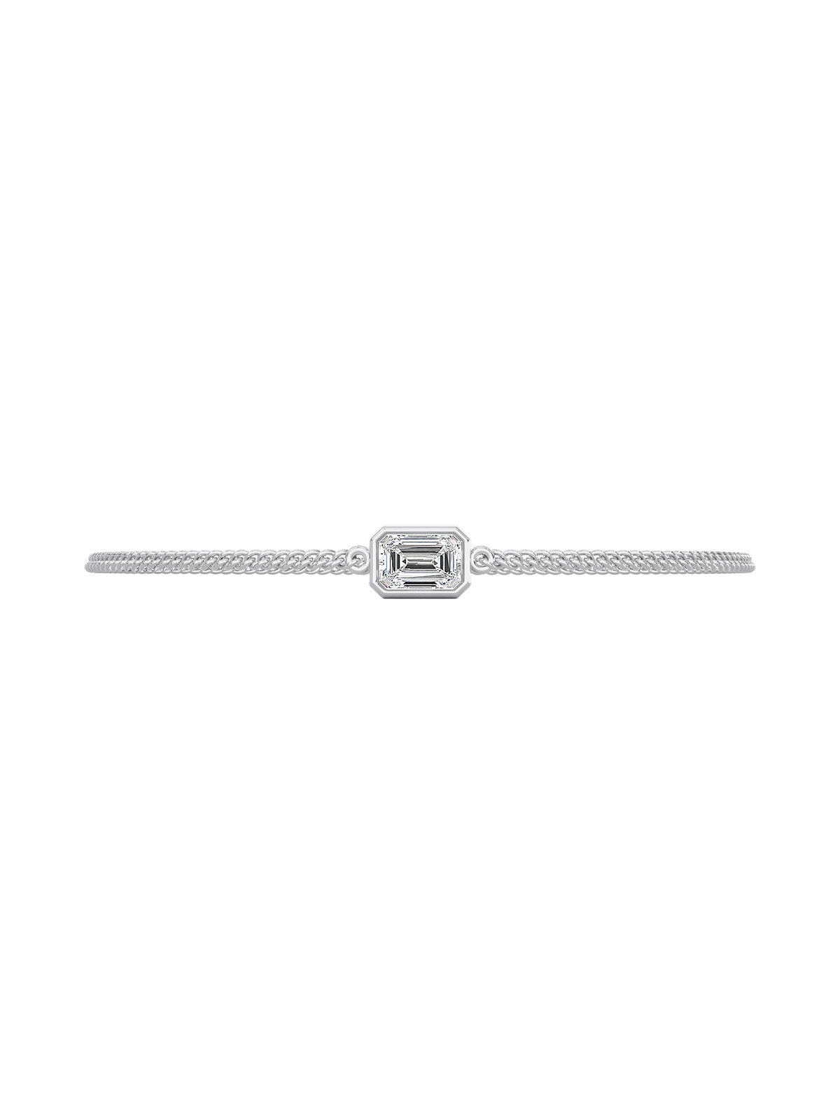 East/West Emerald Unisex Chain Bracelet