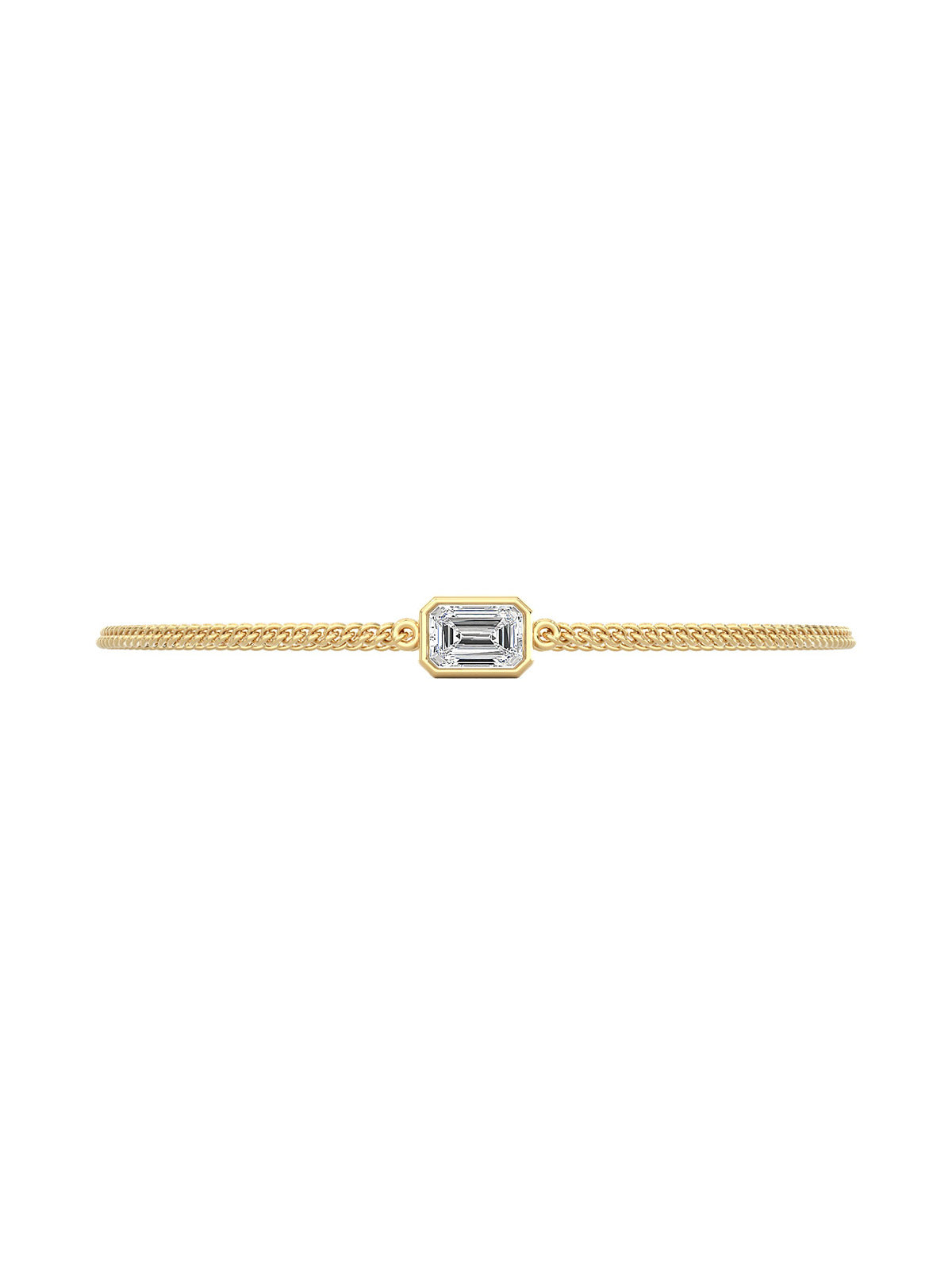 East/West Emerald Unisex Chain Bracelet