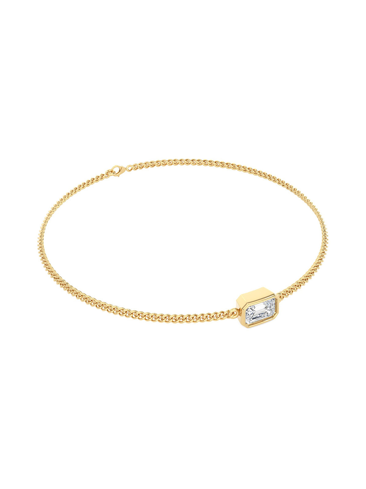 East/West Emerald Unisex Chain Bracelet