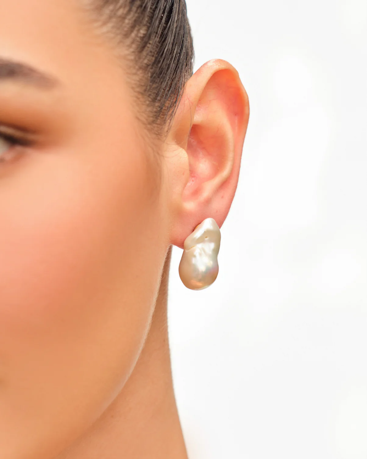 Natural Baroque Pearl Studs