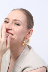 Celestial Moon & Star Pearl Earrings