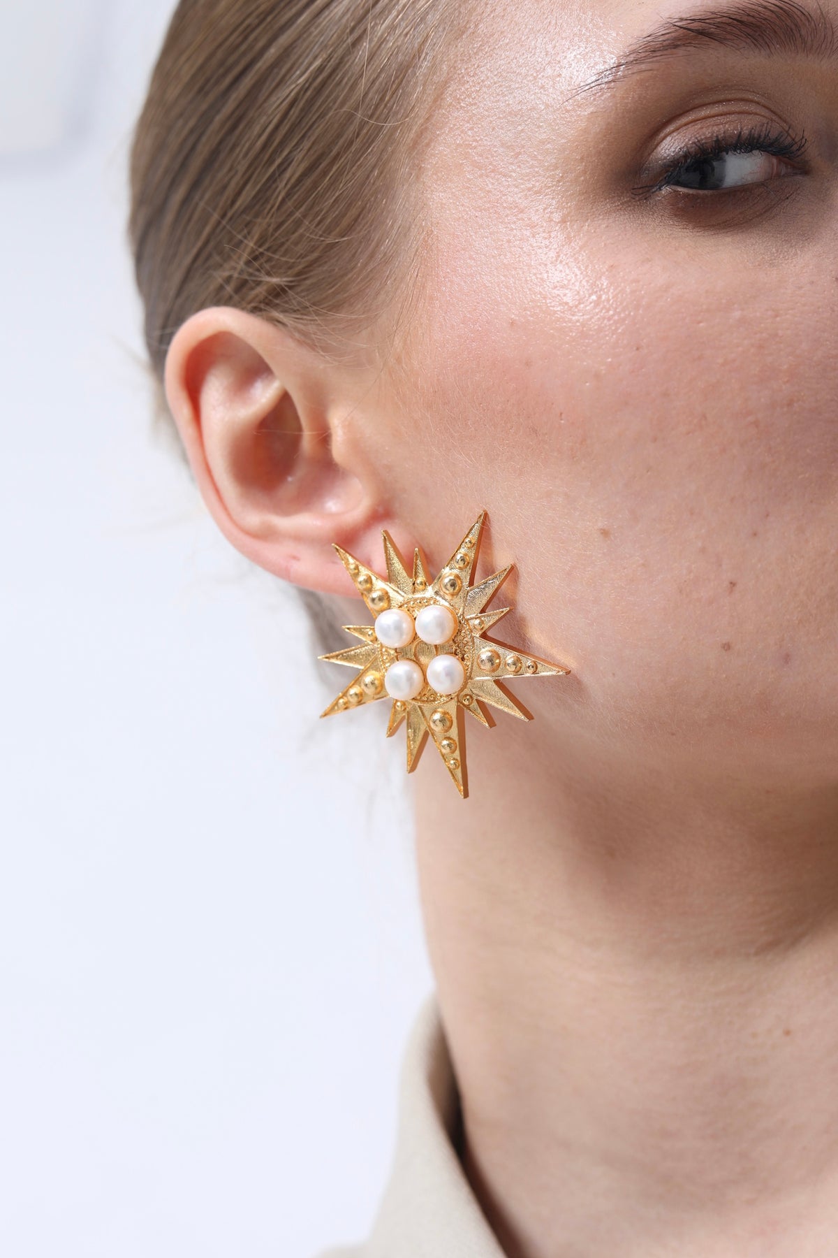 Celestial Moon & Star Pearl Earrings