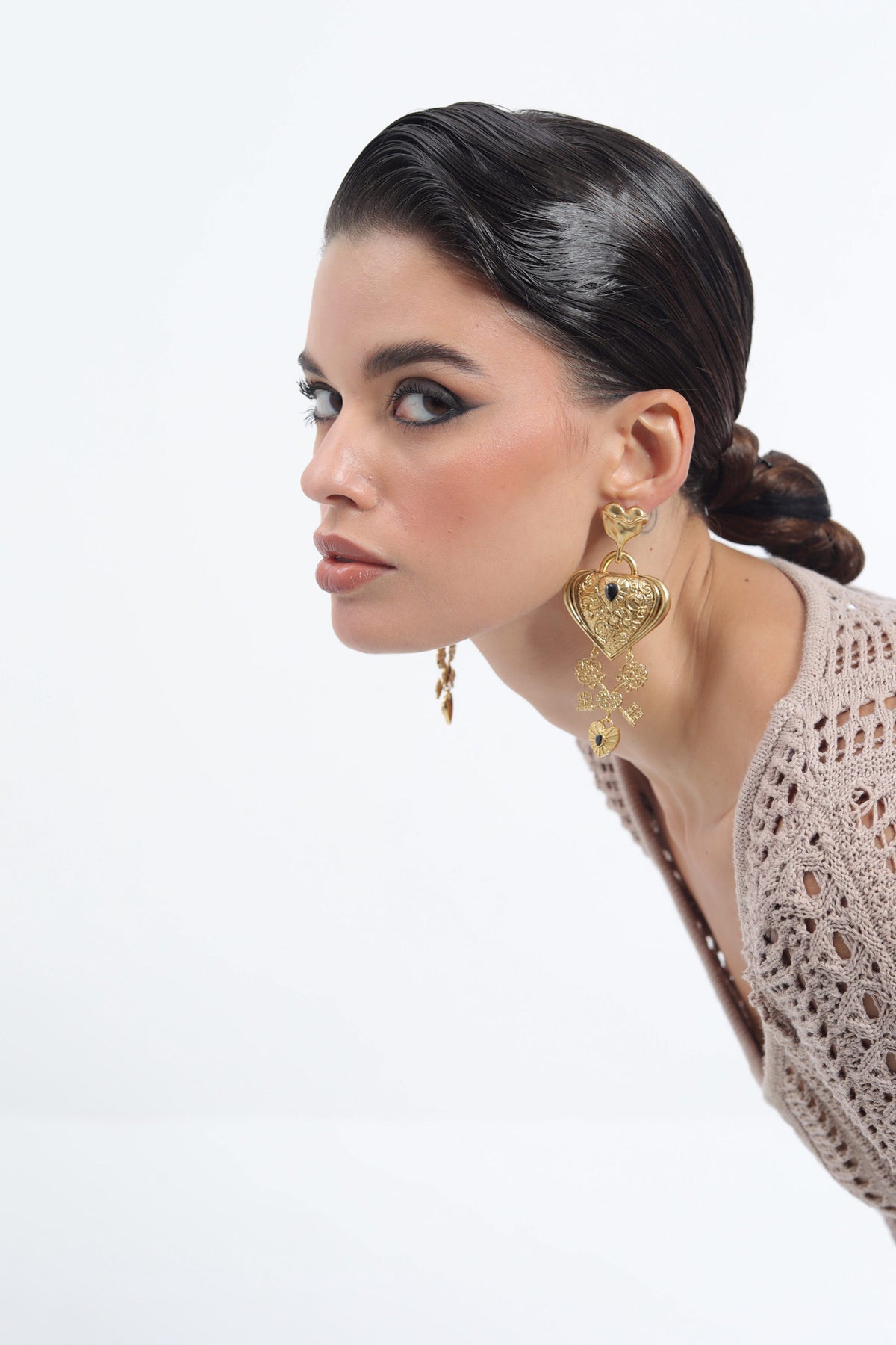 Antique Love Key Earrings