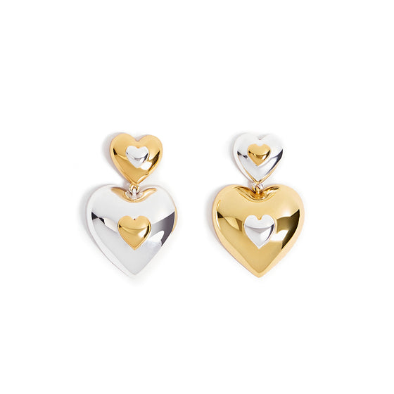 Pillowy Heart Shaped Earrings