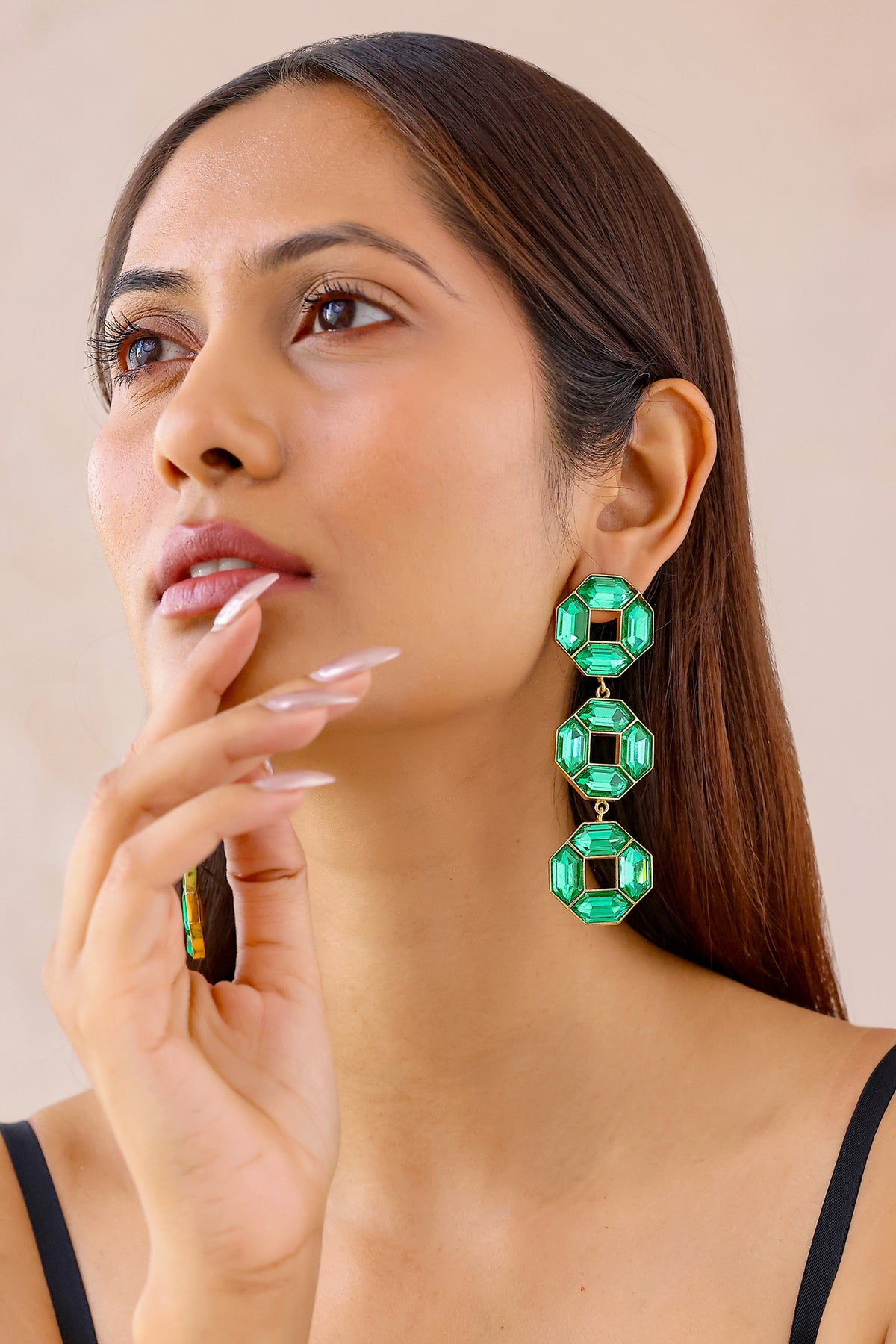 Cavana Emerald Dangler Earrings