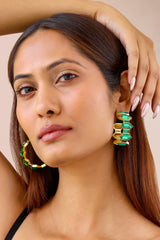Cavana Emerald Crystal Hoop Earrings