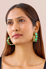 Cavana Emerald Crystal Hoop Earrings