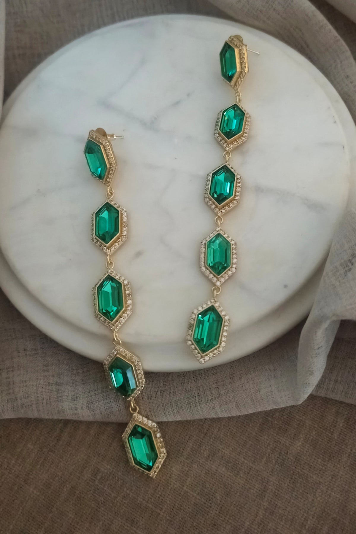 Cavi Emerald Dangler Earrings
