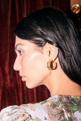 Chandelier Gold Baguette Hoops