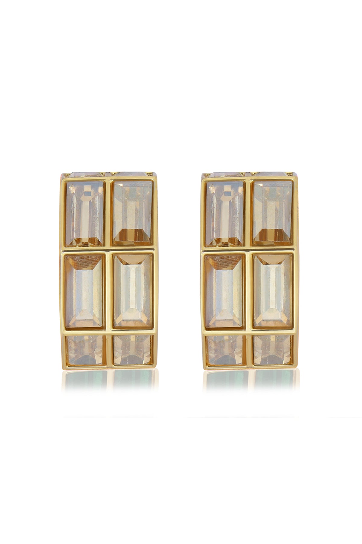 Chandelier Gold Baguette Hoops