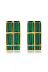 Chandelier Emerald Baguette Hoops