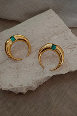 Copa Emerald Moon Stud Earrings