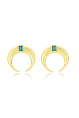 Copa Emerald Moon Stud Earrings