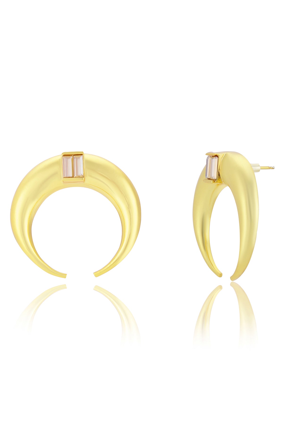 Copa White Moon Stud Earrings