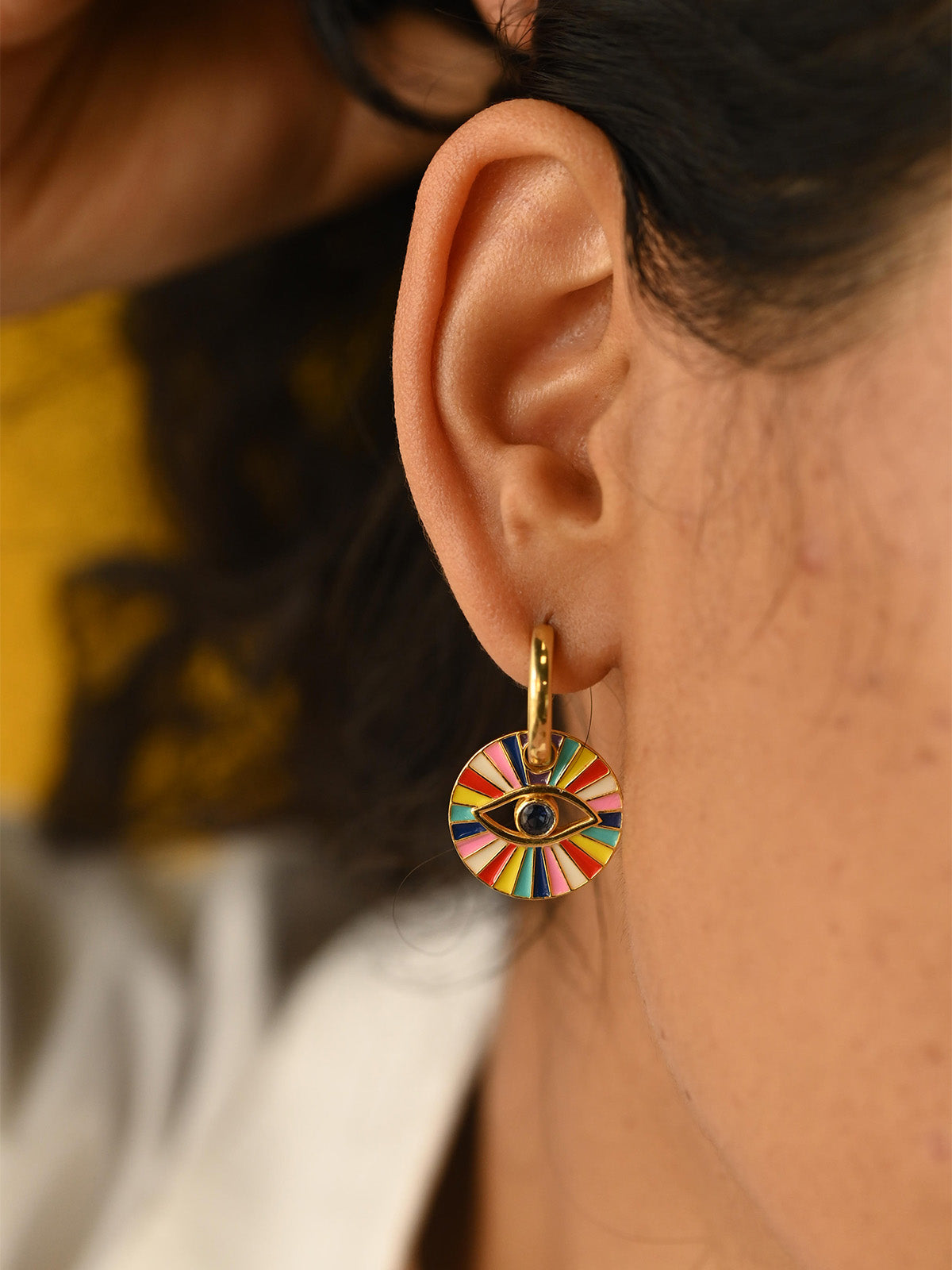 Drop Evil Eye Earrings