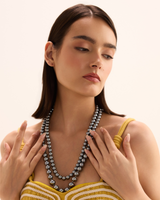 Dark Silver Layered Necklace