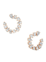 Half Circle Diamond Hoops