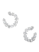Half Circle Diamond Hoops