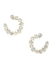 Half Circle Diamond Hoops