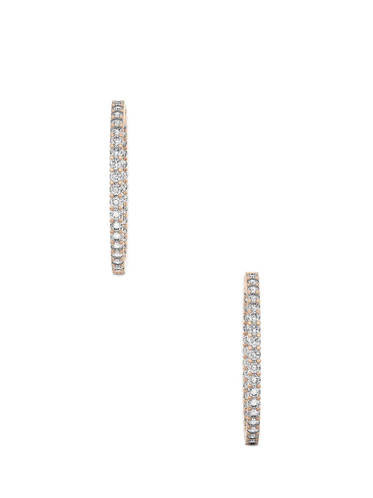 Classic Diamond Double Side Hoops