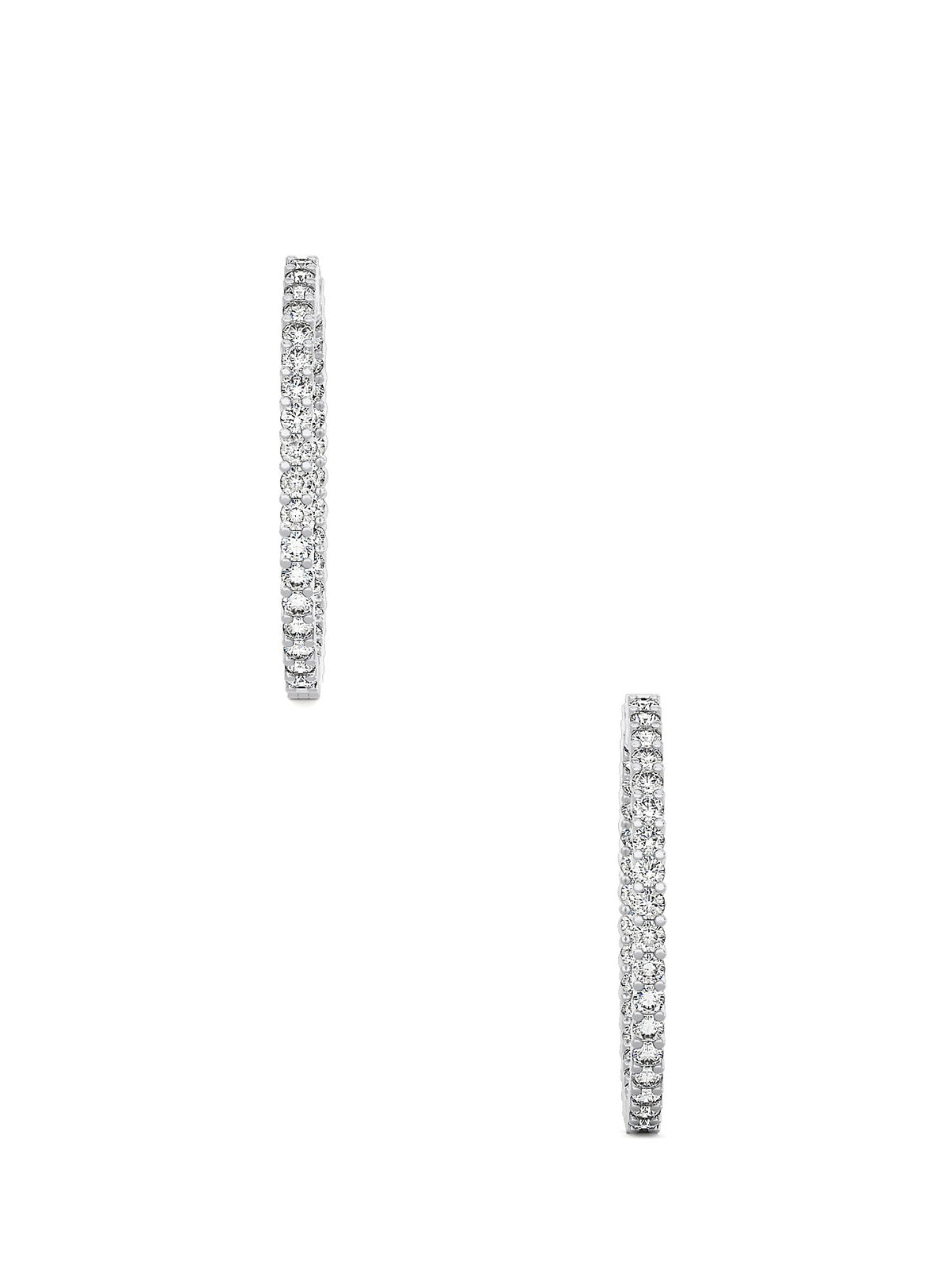 Classic Diamond Double Side Hoops