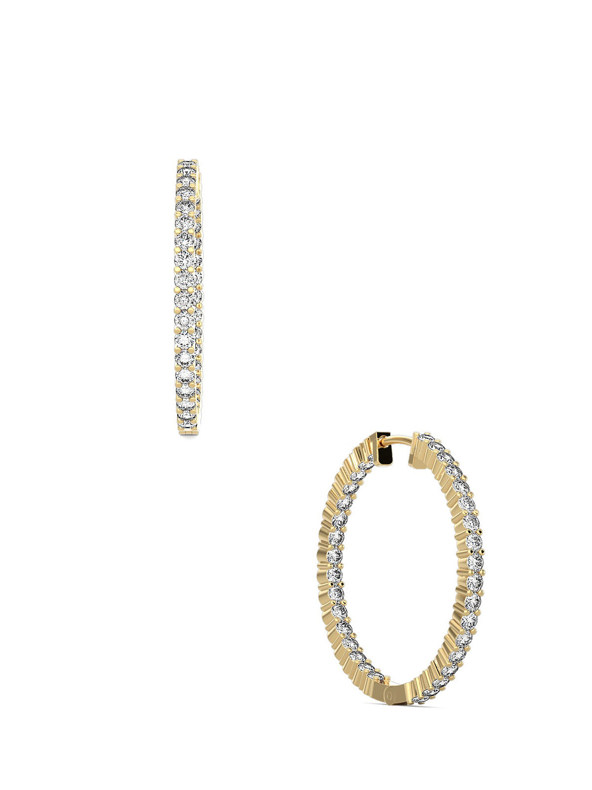 Classic Diamond Double Side Hoops