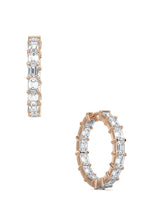 Emerald Cut Diamond Hoops