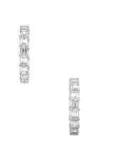 Emerald Cut Diamond Hoops