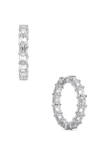 Emerald Cut Diamond Hoops