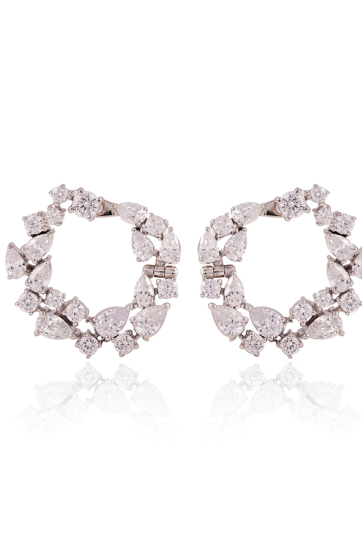 Minimal Diamond Ear Climber Earrings