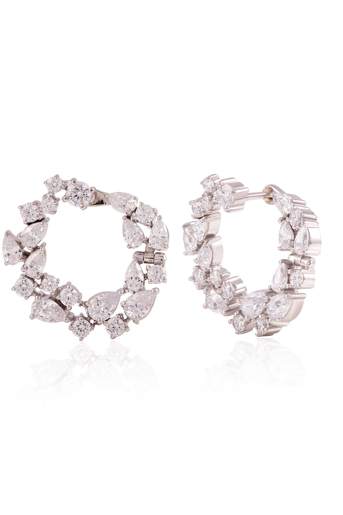Minimal Diamond Ear Climber Earrings
