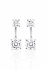 Round Detachable Solitaire Stud Earrings