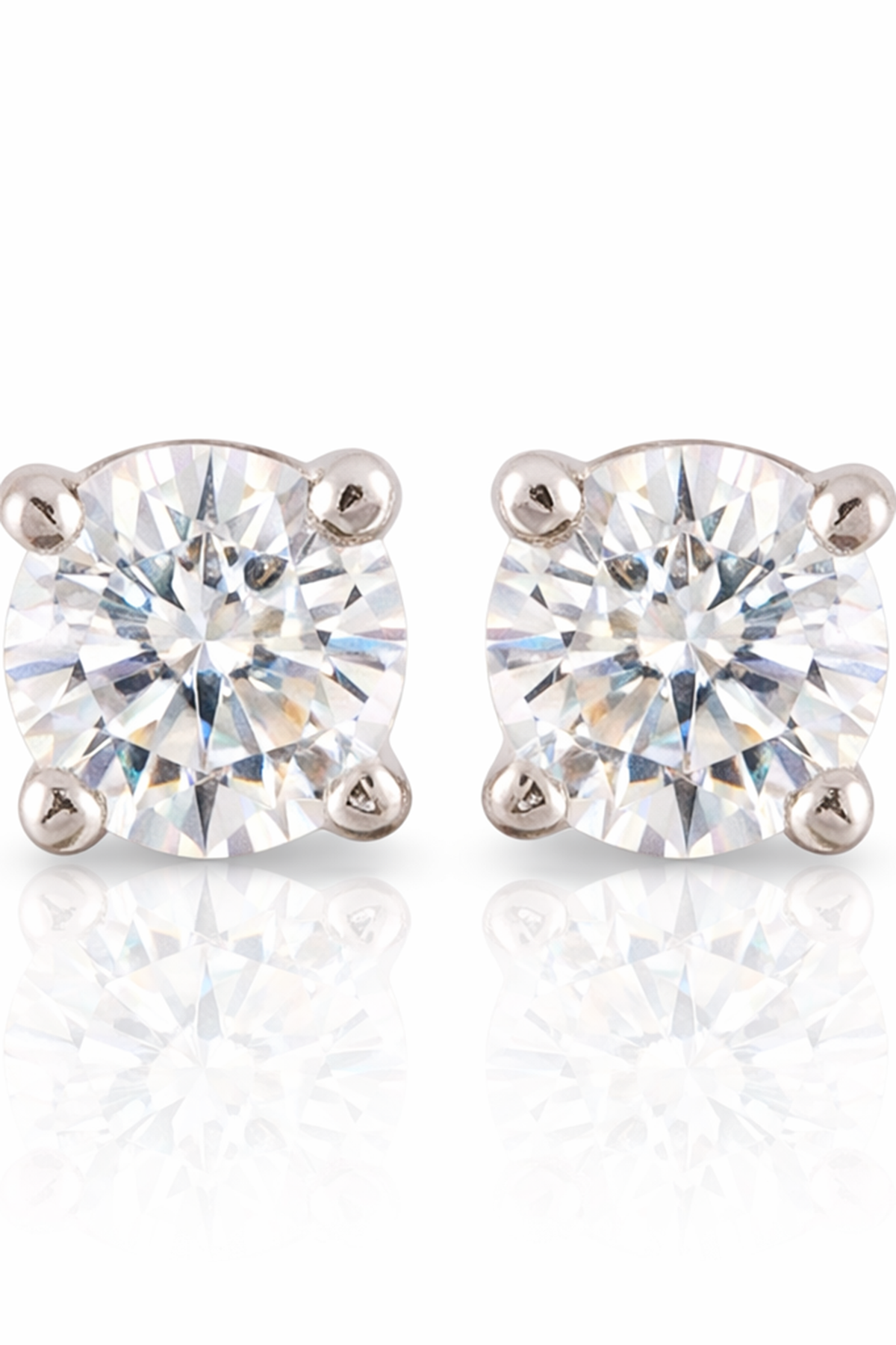 Round Detachable Solitaire Stud Earrings
