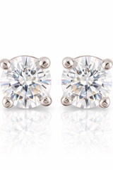 Round Detachable Solitaire Stud Earrings