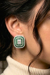 Classic Halo Stone Stud Earrings