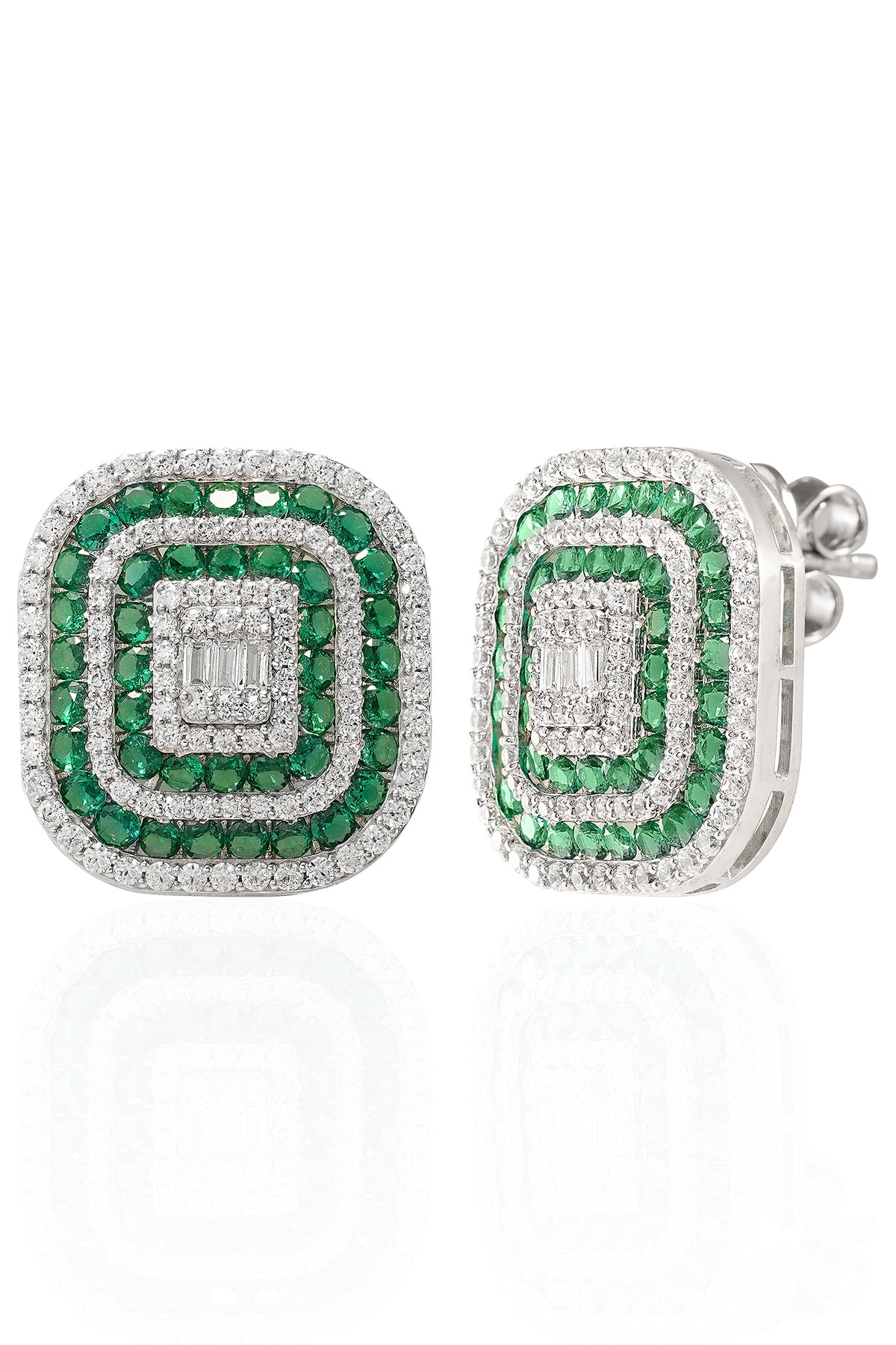 Classic Halo Stone Stud Earrings