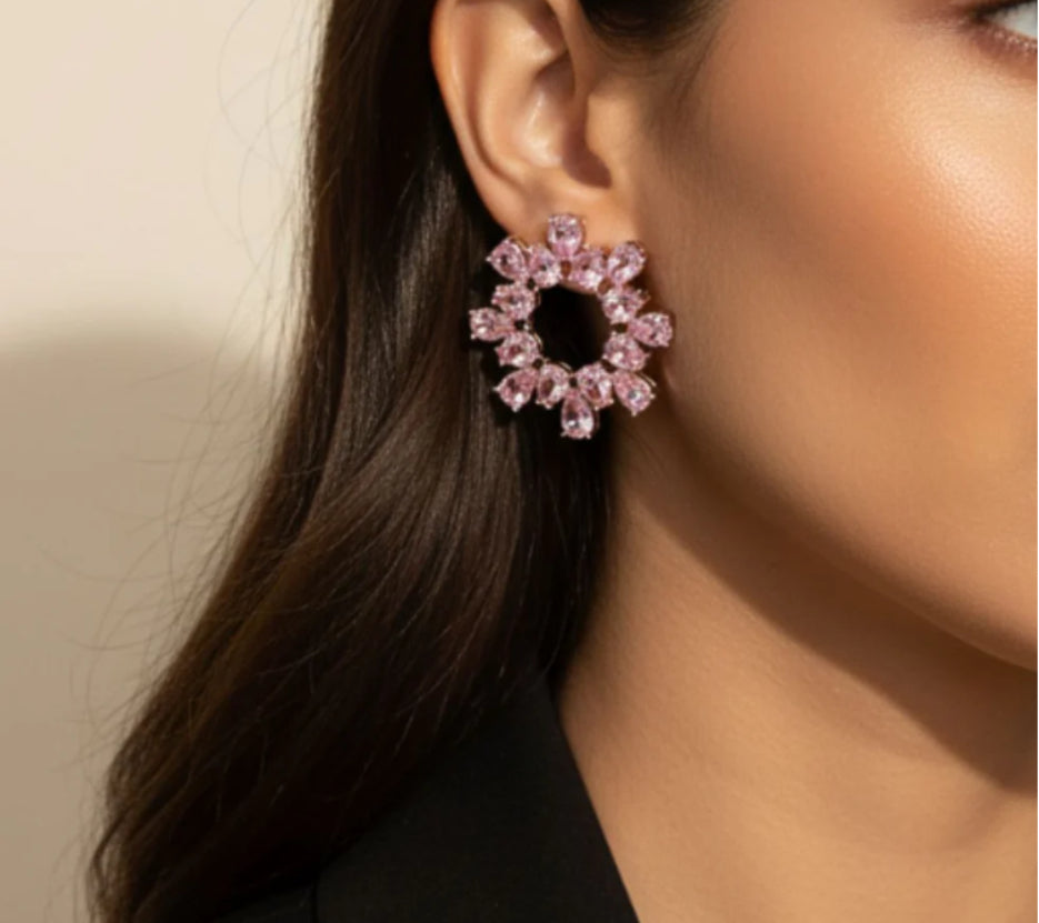 Pink Prism Hoop Earrings