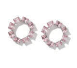 Rosy Beam Hoop Earrings