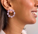Rosy Beam Hoop Earrings
