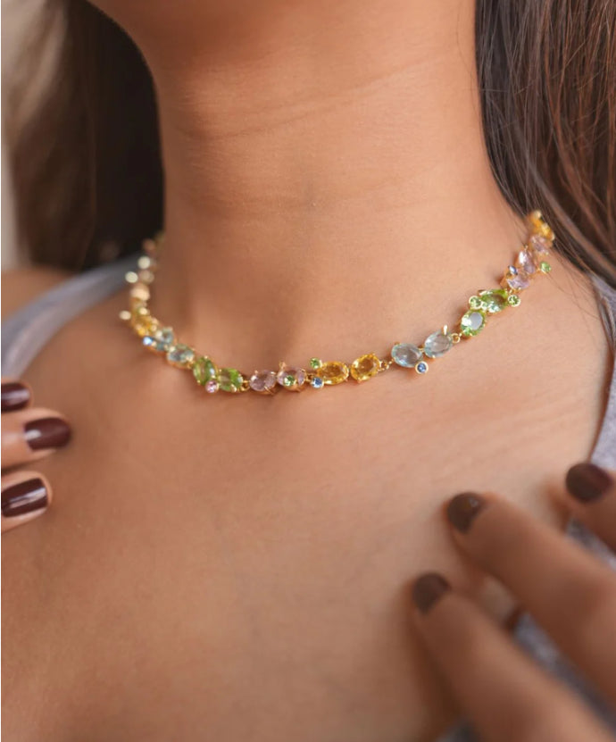 Multicolour Gleam Choker Necklace